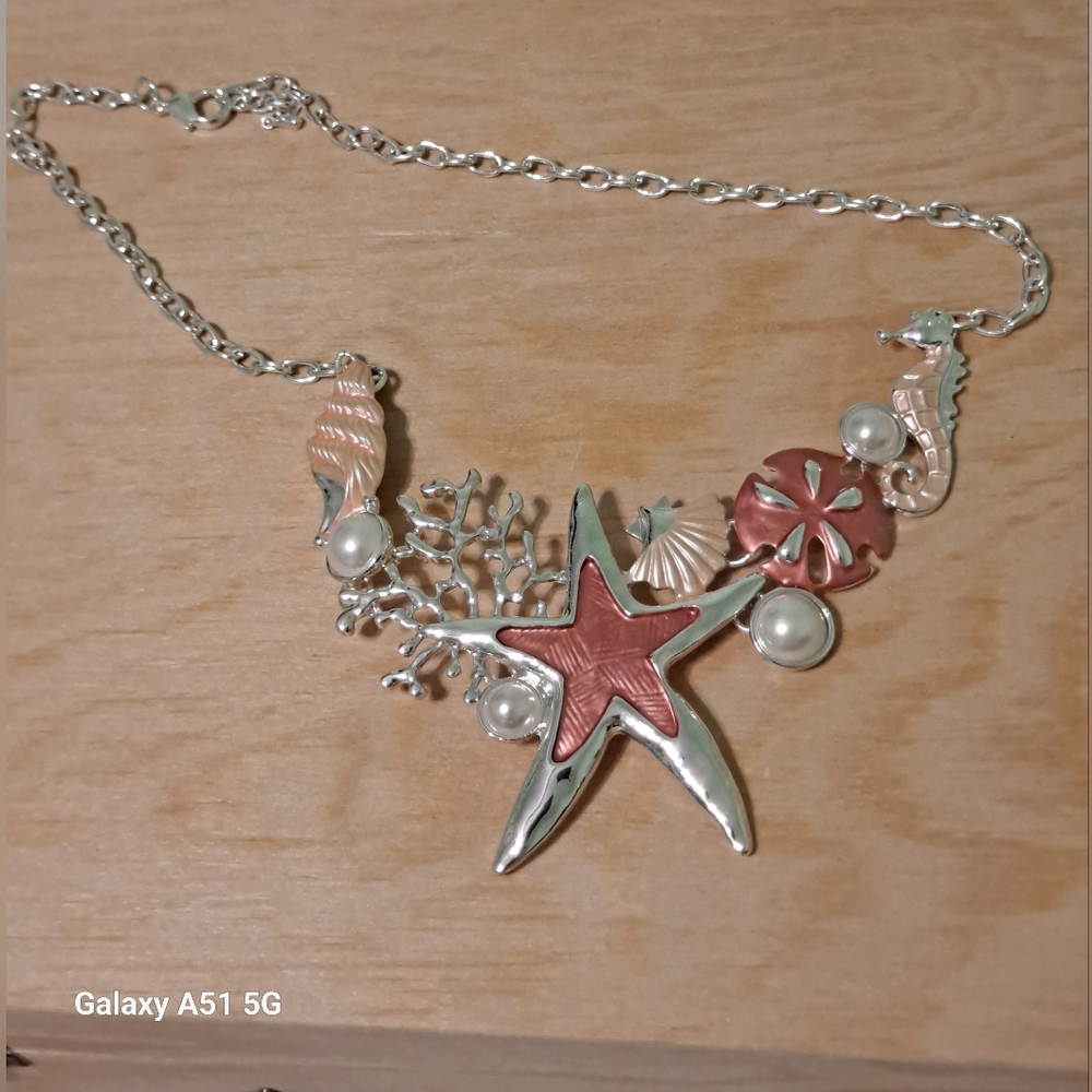 Halloween Mermaid Seashell Necklace &  Matching Earrings!